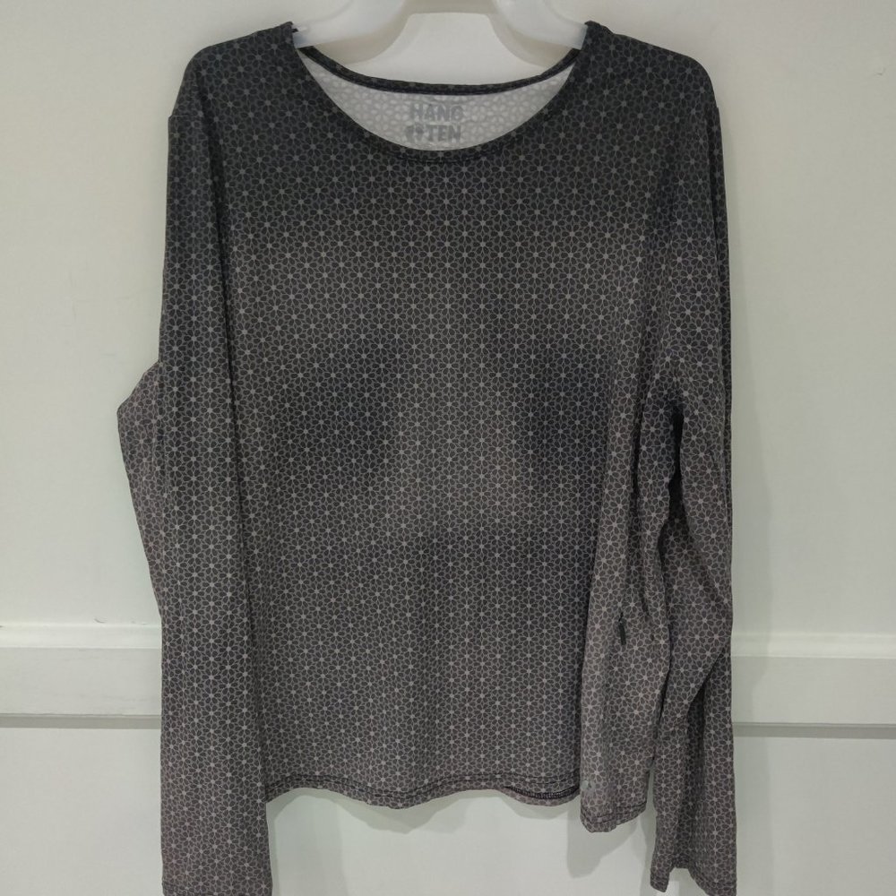 PRE OWNED Hang Ten Women's Rashguard Beach Top Size 2XL Black UPF 50 $55 2A176
